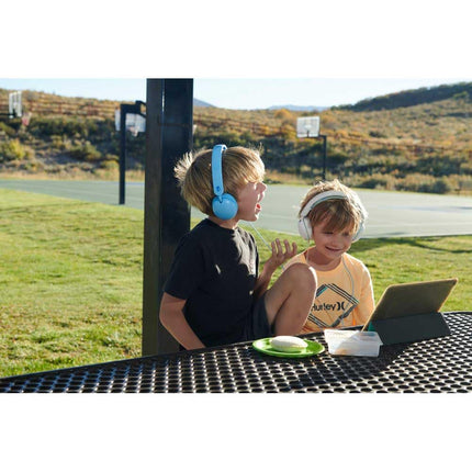 Skullcandy Grom Over-Ear Wired Headphones for Kids, Volume-Limiting, Share Audio Port, Microphone, Work with Bluetooth Devices and Computers - Surf Blue