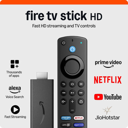 Amazon Fire TV Stick HD (newest model), Alexa Voice Remote with TV power & volume controls, full HD streaming device (CLEARANCE DEAL)