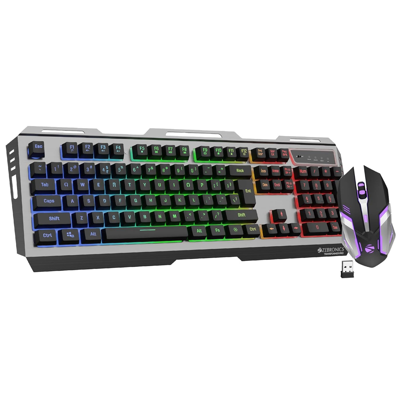 ZEBRONICS Transformer PRO Gaming Wireless Keyboard (Without Mouse & Re ...