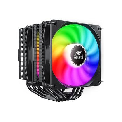 Ant Esports ICE C621 CPU Cooler/CPU Fan with ARGB LED PWM Dual Fans - Black | All Black, Direct Contact Technology & 4 Heat Pipes | Support Intel LGA 1700 / 115X / 1200/1366 & AMD AM5 / AM4 - Unboxify