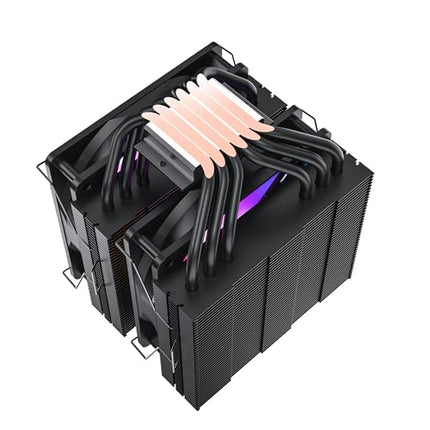 Ant Esports ICE C621 CPU Cooler/CPU Fan with ARGB LED PWM Dual Fans - Black | All Black, Direct Contact Technology & 4 Heat Pipes | Support Intel LGA 1700 / 115X / 1200/1366 & AMD AM5 / AM4 - Unboxify