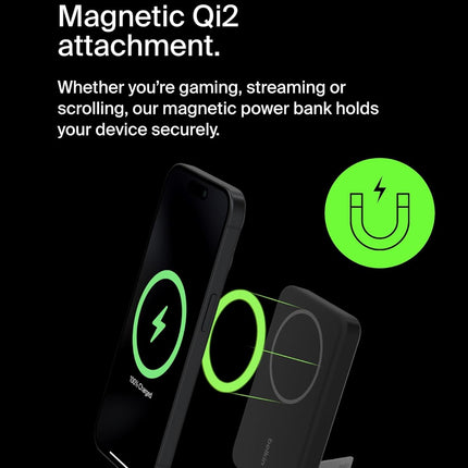 Belkin Qi2 Wireless Power Bank 15W 5000 mAh | MagSafe Charger w/Built-in Pop-up Kickstand | Compatible w/iPhone 17, Air, Pro, Pro Max, Google Pixel 10, etc. (BRAND NEW/SEALED) - Unboxify