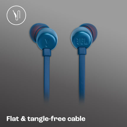 JBL Tune 310 Wired in Ear Type C Headphones, Hi-Res Audio with Digital-to-Analog Converter, 3-Button EQ Preset Remote with Microphone, Tangle-Free Flat Cable, Compatible with USB-C Devices (Blue)