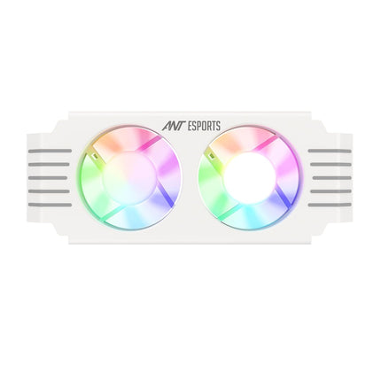 Ant Esports MMR50 RAM Cooler/Radiator Aluminum Heatsink with Dual 50mm 4-Pin PWM & 5V 3-Pin Addressable RGB Cooling Fans for 4 RAM sticks (White) - Unboxify