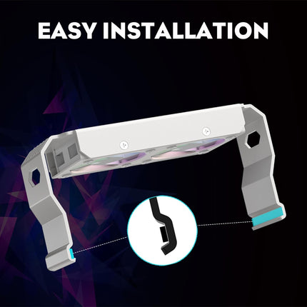 Ant Esports MMR50 RAM Cooler/Radiator Aluminum Heatsink with Dual 50mm 4-Pin PWM & 5V 3-Pin Addressable RGB Cooling Fans for 4 RAM sticks (White) - Unboxify