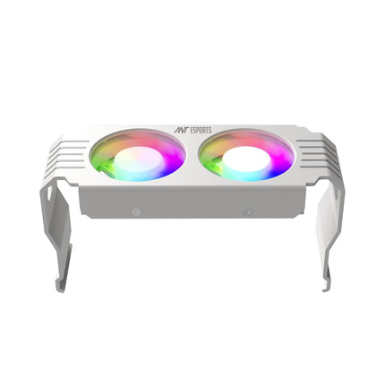 Ant Esports MMR50 RAM Cooler/Radiator Aluminum Heatsink with Dual 50mm 4-Pin PWM & 5V 3-Pin Addressable RGB Cooling Fans for 4 RAM sticks (White) - Unboxify