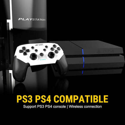 Ant Esports GP320 Wireless Gamepad/Android/Windows PC/IOS/Switch / PS4 / PS3, Bluetooth Game Pad/Vibration Motors/Turbo Function – Black White