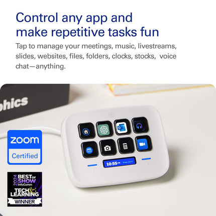 Elgato Stream Deck Neo – USB Productivity Controller, 8 Customizable Keys, Speed Through Tasks & Workflows, For Working/Streaming/Music/Gaming, Laptop Friendly, Drag-’n-Drop Setup on Mac and PC