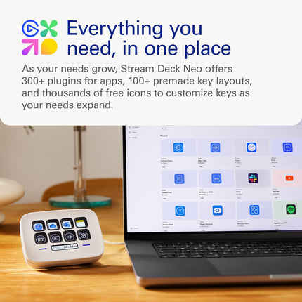 Elgato Stream Deck Neo – USB Productivity Controller, 8 Customizable Keys, Speed Through Tasks & Workflows, For Working/Streaming/Music/Gaming, Laptop Friendly, Drag-’n-Drop Setup on Mac and PC