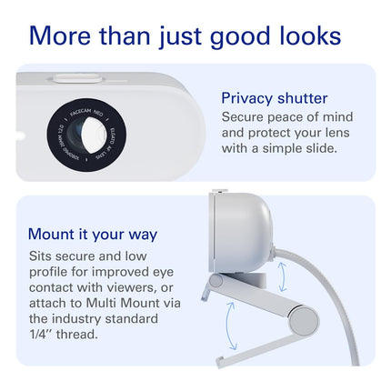 Elgato Facecam Neo — Plug-’n-Play Webcam, 1080p60 Full HD, USB Connect on Laptop & Desktop – For Streaming, Teams/Zoom/Slack, TikTok/Instagram/FaceTime – PC and Mac Friendly.