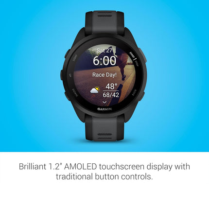 Garmin Forerunner 165 Music, Running Smartwatch, Colorful AMOLED Display, Training Metrics and Recovery Insights, Music on Your Wrist