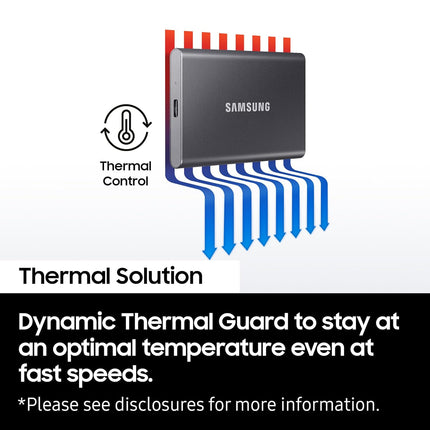 Samsung T7 Portable SSD, 4TB External Solid State Drive, Speeds Up to 1,050MB/s, USB 3.2 Gen 2, Reliable Storage for Gaming, Students, Professionals, MU-PC4T0T/WW, Gray