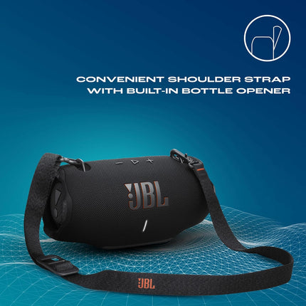 JBL Xtreme 4 Portable Bluetooth Speaker, ProSound with Powerful Bass Radiators, AI Sound Boost, Built-in Powerbank, Multispeaker Connection by Auracast, IP67, Replacable Battery, Fast Charging (Black)