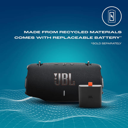 JBL Xtreme 4 Portable Bluetooth Speaker, ProSound with Powerful Bass Radiators, AI Sound Boost, Built-in Powerbank, Multispeaker Connection by Auracast, IP67, Replacable Battery, Fast Charging (Black)