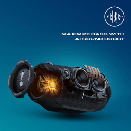 JBL Xtreme 4 Portable Bluetooth Speaker, ProSound with Powerful Bass Radiators, AI Sound Boost, Built-in Powerbank, Multispeaker Connection by Auracast, IP67, Replacable Battery, Fast Charging (Black)