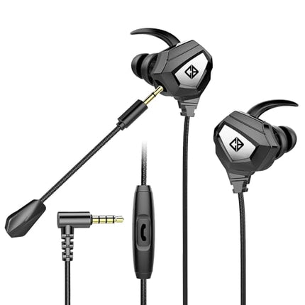 Cosmic Byte CB-EP-08 Gaming Wired in Ear Earphone with Detachable Microphone, Dual 6mm Drivers, for PC, PS4, PS5, Xbox, Mobiles, Tablets (Black) - Unboxify
