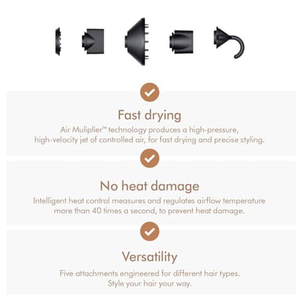 Dyson Supersonic™ Hair Dryer | Fast Drying | No Heat Damage | 5 attachments | 7 styling, 3 Speed & 3 Heat Settings | Travel Friendly | Unisex Usage | Intelligent Heat Control (BRAND NEW/SEALED) - Unboxify