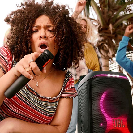 JBL Partybox Wireless Microphone for JBL Partybox Speakers with Wireless Dongle, Stable 2.4GHz Connection, Up to 20 Hours Playtime, 2 Mics in The Box (Black) - Unboxify