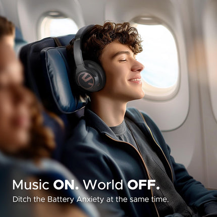 SoundPEATS Space Hybrid Active Noise Cancelling Headphones, Wireless Over Ear Bluetooth Headset, 123H Playtime, Hi-Res Audio Wired, APP Custom EQ, Deep Bass, Comfort Ear Cups, for Home Office Travel - Unboxify