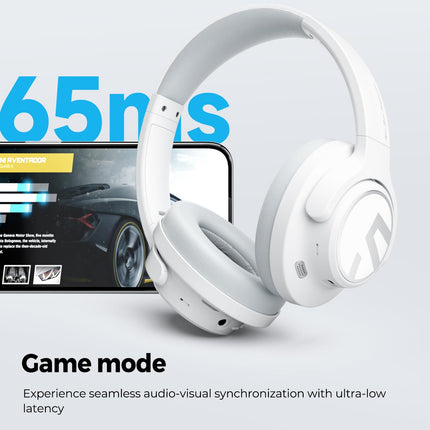 SoundPEATS Space Hybrid Active Noise Cancelling Headphones, Wireless Over Ear Bluetooth Headset, 123H Playtime, Hi-Res Audio Wired, APP Custom EQ, Deep Bass, Comfort Ear Cups, for Home Office Travel - Unboxify