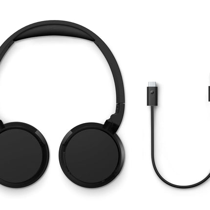 PHILIPS Audio TAH4209 Bluetooth Headphones,Lightweight and Foldable Design, 32mm Neodynamic Drivers, 55H Playtime, USB Type-C Fast Charging, Built-in Mic for Smartphone, Laptop, Tablet