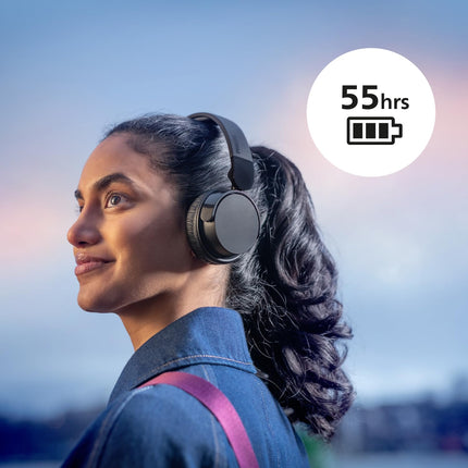 PHILIPS Audio TAH4209 Bluetooth Headphones,Lightweight and Foldable Design, 32mm Neodynamic Drivers, 55H Playtime, USB Type-C Fast Charging, Built-in Mic for Smartphone, Laptop, Tablet