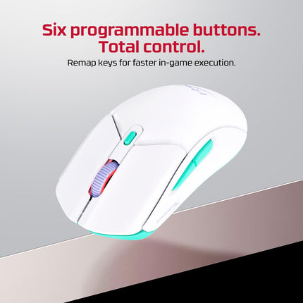 HyperX Pulsefire Haste 2 Core Gaming Mouse,Ultra Lightweight, 61g, 100 Hour Battery Life, 2.4Ghz Wireless, Up to 12000 DPI - White (8R2E7AA) - Unboxify
