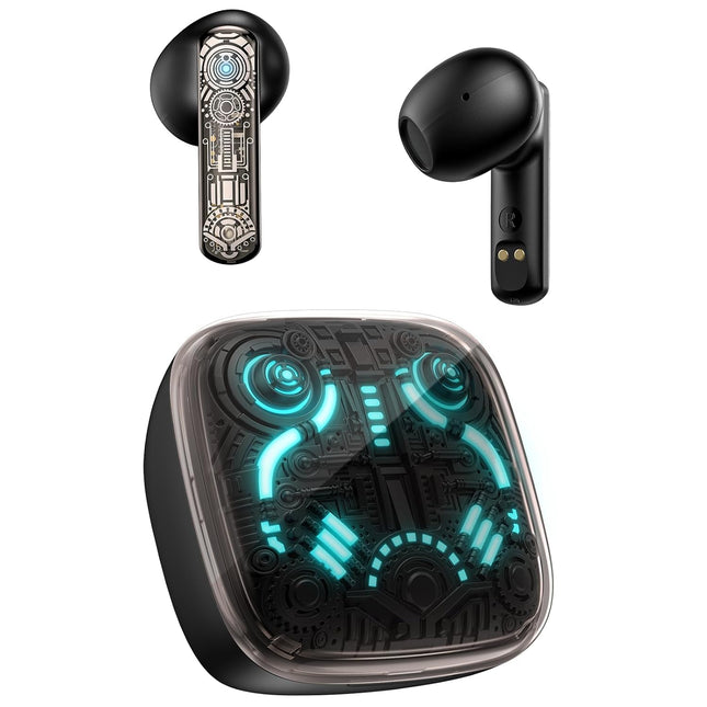 GROOVES Alpha Newly Launched-Gaming Tws Up To 80H Playtime - In Ear Dual Mode With 45Db Low Latency, Bt 5.3,Abs-Enc-, 13Mm Driver, 400 Mah Battery With Jaguar Mechanical Rgb- C-Type Charge (Black) - Unboxify