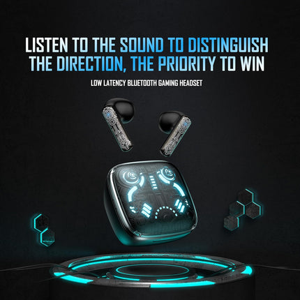 GROOVES Alpha Newly Launched-Gaming Tws Up To 80H Playtime - In Ear Dual Mode With 45Db Low Latency, Bt 5.3,Abs-Enc-, 13Mm Driver, 400 Mah Battery With Jaguar Mechanical Rgb- C-Type Charge (Black) - Unboxify