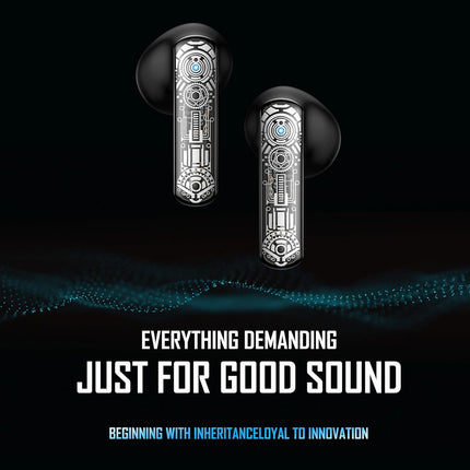 GROOVES Alpha Newly Launched-Gaming Tws Up To 80H Playtime - In Ear Dual Mode With 45Db Low Latency, Bt 5.3,Abs-Enc-, 13Mm Driver, 400 Mah Battery With Jaguar Mechanical Rgb- C-Type Charge (Black) - Unboxify