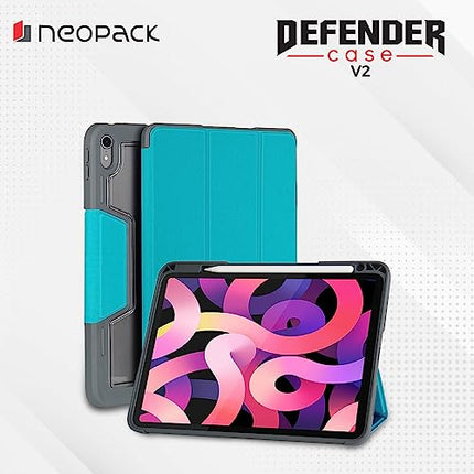 Neopack Drop Tested Defender Case with Pencil Holder for iPad Air 13", Fits: M2 and M3 Models/iPad Pro 12.9", Fits: 4th, 5th, 6th Gen. (Green) - Unboxify