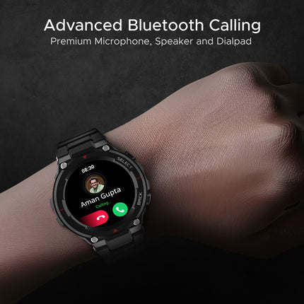 Boat Newly Launched Wave Force 3 w/ 1.39" (3.5 cm) HD Display, Robust Design, Bluetooth Calling, Widget Control, GPS Trajectory, E-Compass, Music & Camera Control, HR & SpO2 Monitoring(Active Black)