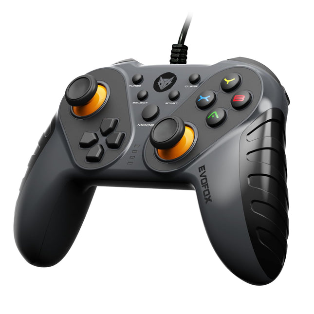 EvoFox Elite Ops Wired Gaming Controller for PC, Android TV and PS3 with 2.4m Long Cable | Dual Vibration Rumble Motors | Zero Lag Connectivity with Plug and Play functionality |2.4m Long Cable, X-Input & D-Input | Black