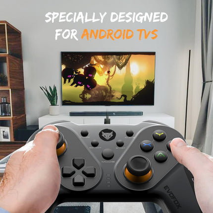 EvoFox Elite Ops Wired Gaming Controller for PC, Android TV and PS3 with 2.4m Long Cable | Dual Vibration Rumble Motors | Zero Lag Connectivity with Plug and Play functionality |2.4m Long Cable, X-Input & D-Input | Black