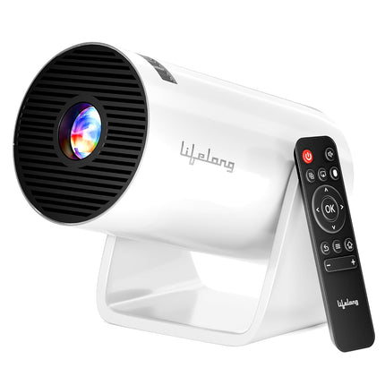 Lifelong Electronics Lightbeam Smart Projector | Android, 1080P& 4K Ultra Support, 3000 Lumens, 720p Native | for Room & Outdoors | All OTT Apps | WiFi/BT, Mirroring, USB, HDMI, 180°, Speakers - Unboxify