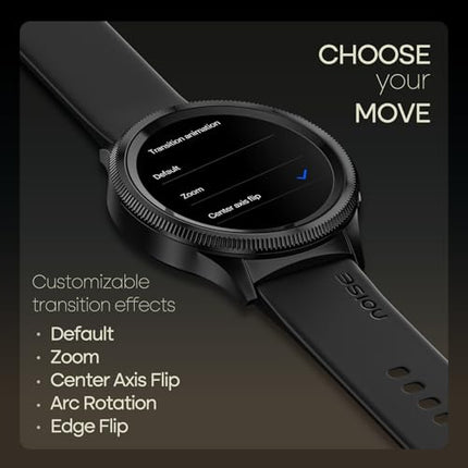 Noise Newly Launched Halo 2 Smart Watch 1st Ever Functional Rotating Dial (Axe-Cut Bezel), 1.43" AMOLED, Stainless Steel Build, Custom Transition Effects, BT Calling, Health Suite (Jet Black) - Unboxify