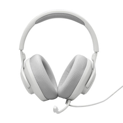 JBL Quantum 100M2 Wired Gaming Headphones, Supports Windows sonic spatial audio, 40mm Realistic Dynamic Drivers, Omnidirectional Detachable Mic, Breathable Memory Foam cushions, PC/Xbox/PS/3.5mm-White
