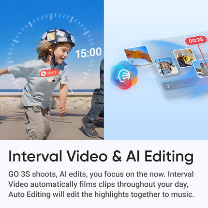 insta360 GO 3S - 64 GB 4K Tiny Portable Vlogging Camera, Hands-Free POVs, Mount Anywhere, Stabilization, 140 Min Battery Life, 10m Waterproof, Pet POV (BRAND NEW/SEALED) - Unboxify