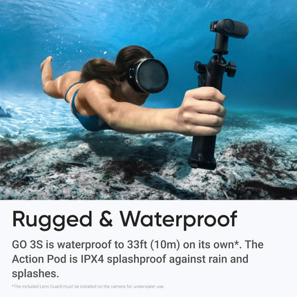 insta360 GO 3S - 64 GB 4K Tiny Portable Vlogging Camera, Hands-Free POVs, Mount Anywhere, Stabilization, 140 Min Battery Life, 10m Waterproof, Pet POV (BRAND NEW/SEALED) - Unboxify