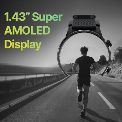 CULT Sprint Running smartwatch with Built-in Turbo Track GPS, Multi-GNSS, GLONASS, Galileo & Beidou, 1.43” AMOLED Display, Compass, Strava, Health Tracking, Bluetooth Calling - Unboxify