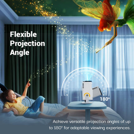 Lifelong Electronics LightBeam Pro Smart Projector | Android, 1080P HD Native & 4K Ultra HD Support, 4000 Lumens | for Room & Outdoors | All OTT Apps | WiFi/BT, Mirroring, HDMI, 180°, Speakers - Unboxify