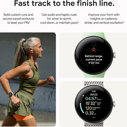 Google Pixel Watch 3 (45mm) 2024 Model - Android Smartwatch, Heart Rate Tracking, Fitbit Advanced Running, Fitness Insights, 24-Hour Battery - Matte Black Aluminum Case - Obsidian Band - Wi-Fi