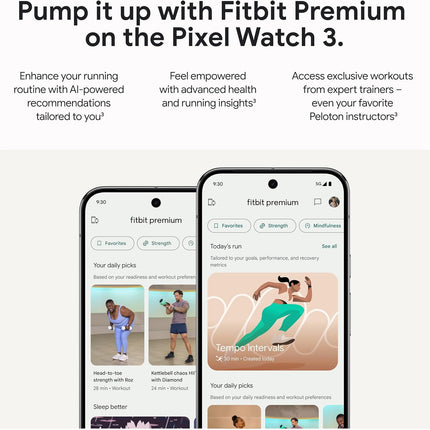 Google Pixel Watch 3 (45mm) 2024 Model - Android Smartwatch, Heart Rate Tracking, Fitbit Advanced Running, Fitness Insights, 24-Hour Battery - Matte Black Aluminum Case - Obsidian Band - Wi-Fi