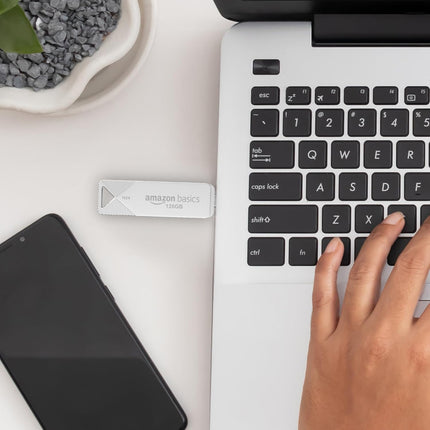 Amazon Basics 128GB USB 3.0 Flash Drive | 80+ Mbps Read Speed | Dual Interface Type-C & USB | High-Speed Data Transfer (Metal) - Unboxify