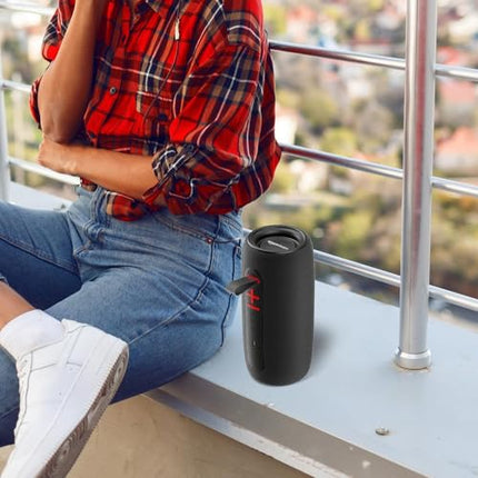 Amazon Basics Bluetooth 20W Speaker, with TWS Function, Powerful Bass, BT 5.3, MicroSD Card Slot, RGB Lights, AUX Input, USB Support, and in-Built Noise Cancelling Mic (Black) - Unboxify