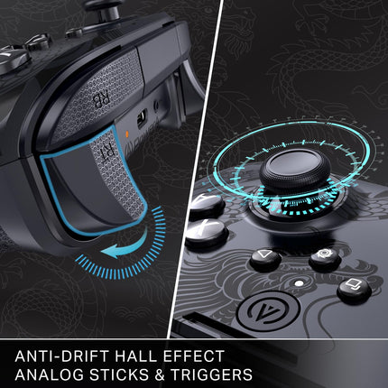 PowerA Battle Dragon™ Advanced Wireless Controller for PC & Cloud Gaming: Magnetic Hall Effect, Asymmetric Rumble Motors, 30h Playtime (Not for iOS)