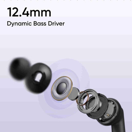 realme Buds T310 True Wireless in-Ear Earbuds with 46dB Hybrid ANC, 360° Spatial Audio, 12.4mm Dynamic Bass Driver, Upto 40Hrs Battery and Fast Charging (Monet Purple) - Unboxify
