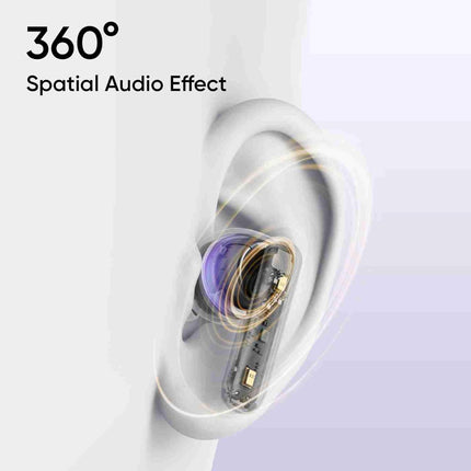 realme Buds T310 True Wireless in-Ear Earbuds with 46dB Hybrid ANC, 360° Spatial Audio, 12.4mm Dynamic Bass Driver, Upto 40Hrs Battery and Fast Charging (Monet Purple) - Unboxify