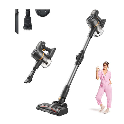 DREAME J20 Cordless Stick Vacuum Cleaner, 17K Pa Powerful Suction, 6x2200 mAh Battery, 50 Minutes Running Time, Folding Tube for Corner Cleaning, 0.5 Litre