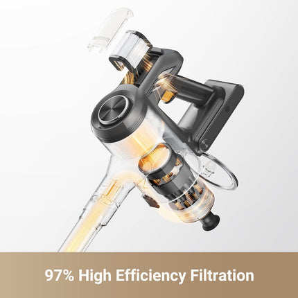 DREAME J20 Cordless Stick Vacuum Cleaner, 17K Pa Powerful Suction, 6x2200 mAh Battery, 50 Minutes Running Time, Folding Tube for Corner Cleaning, 0.5 Litre